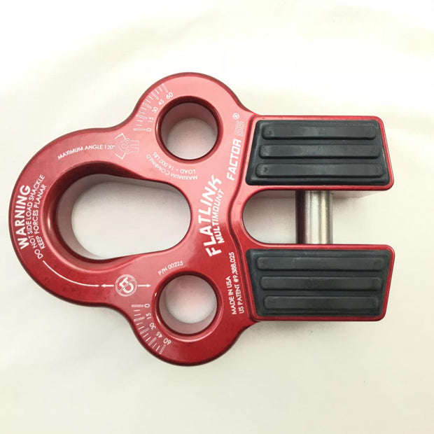 Winch Line Shackle Mount Foldable Flatlink Multimount Red Factor 55