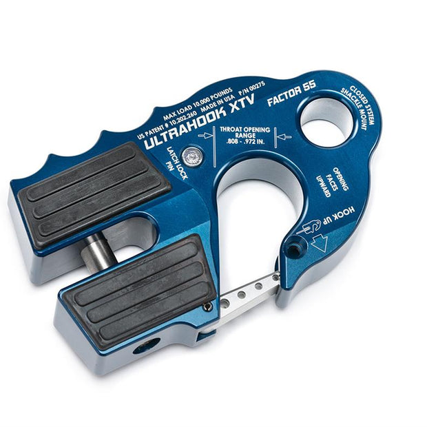 UltraHook XTV Closed System Winch Shackle Mount Blue Factor 55