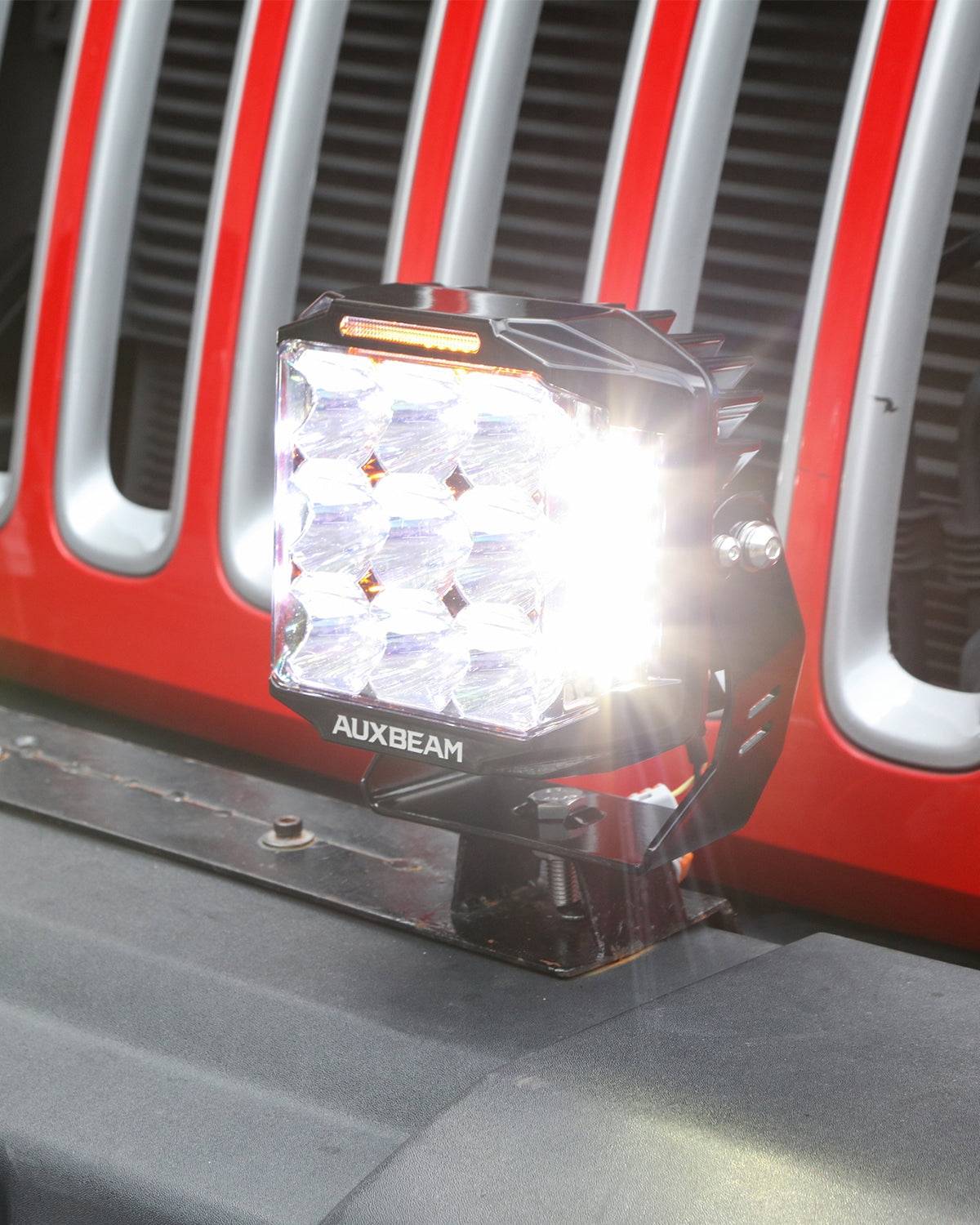V-MAX Series | 7 Inch 228W 26100LM Combo Beam Side Shooter LED Square Pod Lights with Amber DRL&Backlight