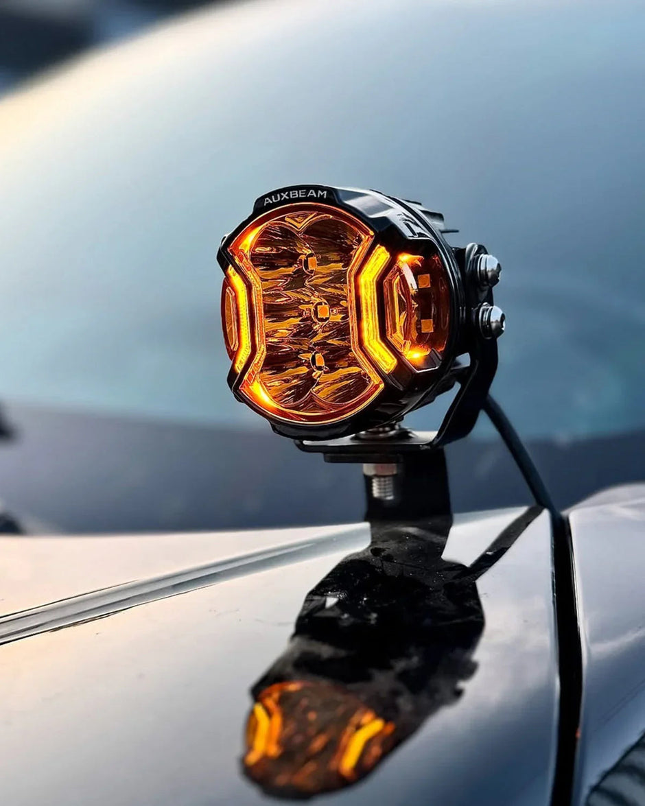 V-ULTRA Series | 3 Inch 108W LED Side Shooter Amber Pod Lights with Amber DRL