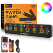 AS Series 4/6/8 Gang RGB Slim Switch Panel with APP&Remote Control, Toggle/ Momentary/ Pulsed Mode Supported(One-Sided Outlet)