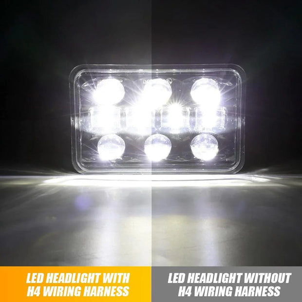 (2pcs/set) 2 Leads H4 LED Headlight Brightness Intensifier Wiring Harness, 9003 Headlight Relay Harness Kit with Fuse for 5x7 7x6 H6054 6054 Headlight