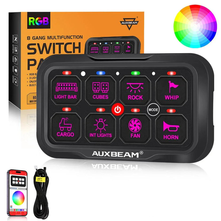 AR Series 6/8 Gang LED Switch Panel,Off Road Light Controller