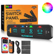 AS Series 4/6/8 Gang RGB Slim Switch Panel with APP&Remote Control, Toggle/ Momentary/ Pulsed Mode Supported(One-Sided Outlet)