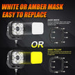 5 Inch 110W White/Amber LED Driving Lights Pods Light with A-Pillar Mounting Bracket For Ford Bronco 2/4 Door 2021 2022
