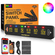 AS Series 4/6/8 Gang RGB Slim Switch Panel with APP&Remote Control, Toggle/ Momentary/ Pulsed Mode Supported(One-Sided Outlet)