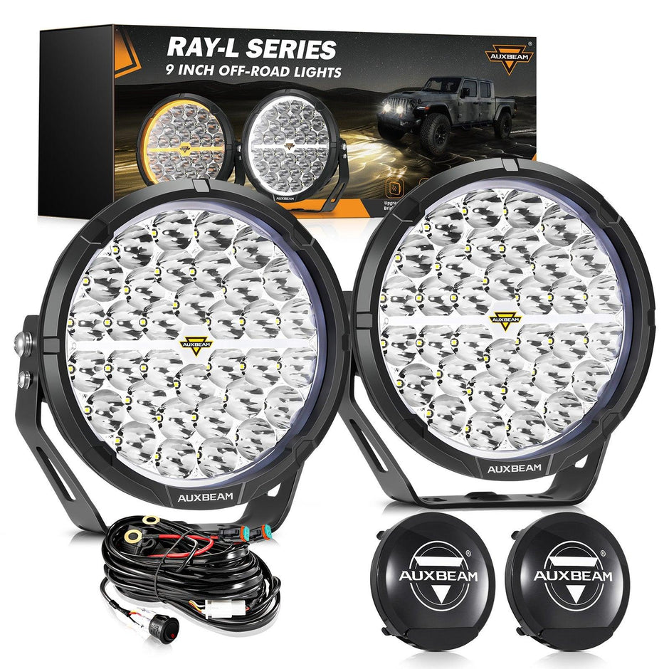 RAY-L Series | 9 Inch 318W 34180LM Dual DRL Offroad LED Driving Lights