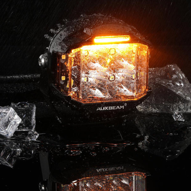 V-MAX Series | 4 Inch 92W 8960LM Combo Beam Side Shooter LED Round Pod Lights with Amber DRL