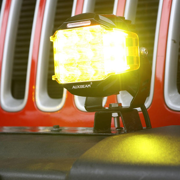 V-MAX Series | 5 Inch 168W 16440LM Combo Beam Side Shooter LED Round Pod Lights with Amber DRL