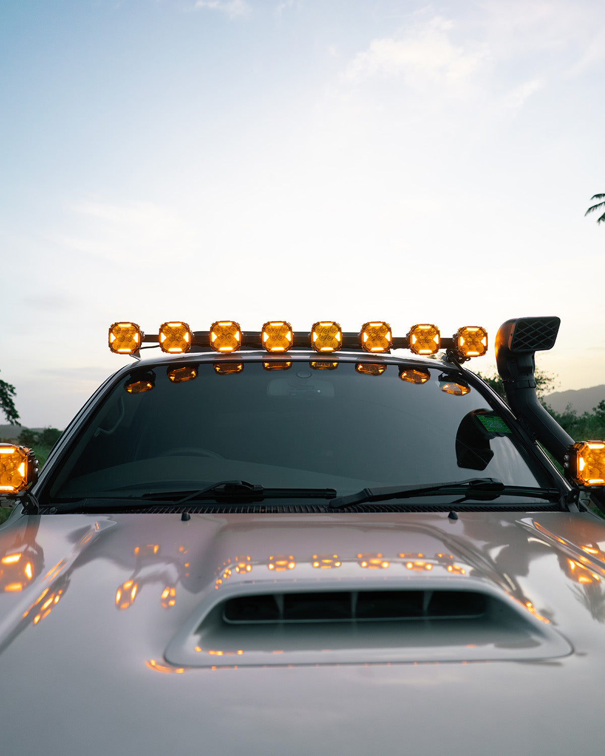 CUBE-Z Series 4 Inch Spot LED Pod Lights Off Road Lights with White DRL & Amber Turn Signal Lights
