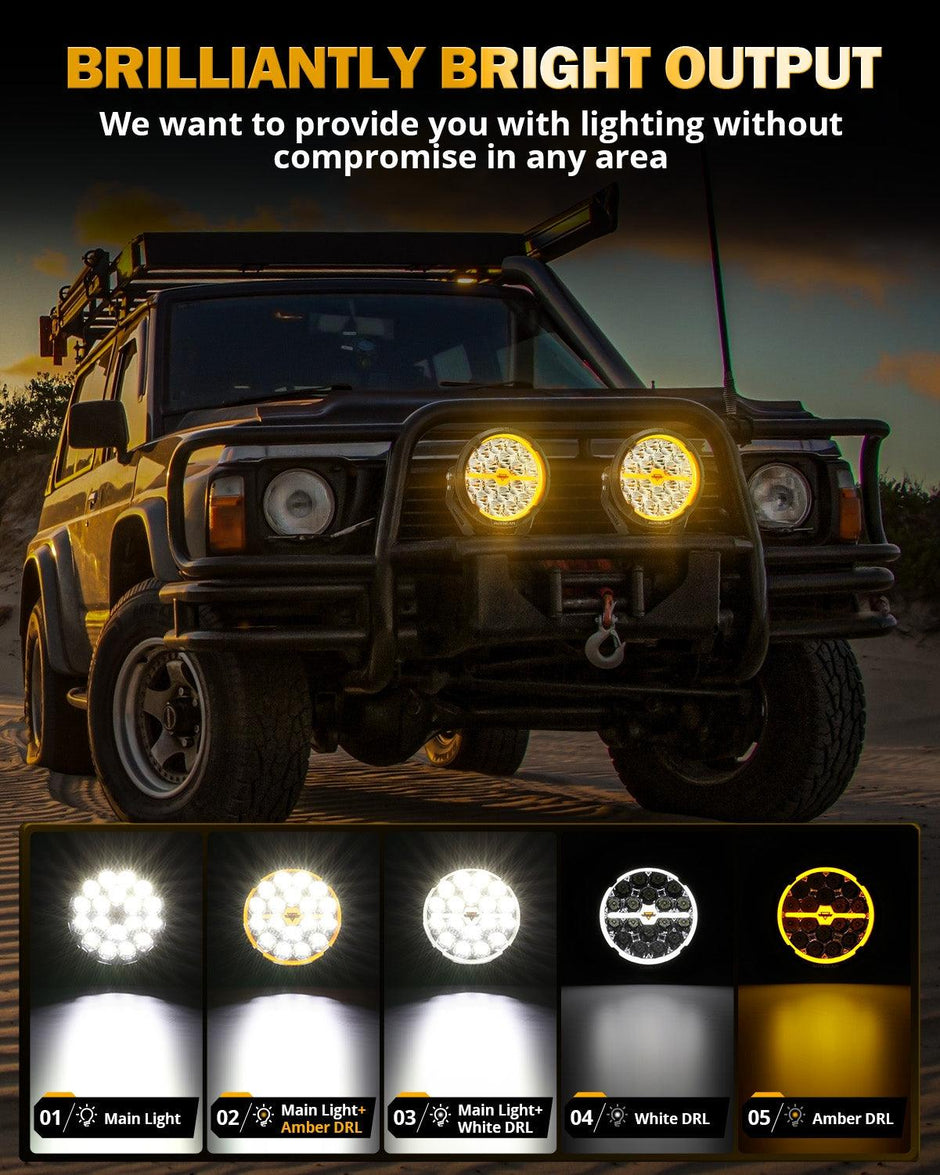 RAY-L Series 7/9 Inch Dual DRL Offroad LED Driving Lights