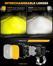 Color Play Series 3 Inch 100W Fog Lights Off Road Lights with White DRL & Amber Turn Signal Lights