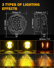 V-ULTRA Series 6/8 Pcs 5 Inch 172W LED Side Shooter Amber DRL with Power Harness