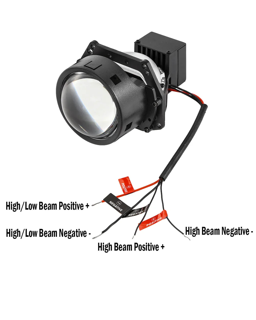 (2pcs/Set)3 Inch 112W 6000K Bi-LED Projector Lens Healidght K9 Series Retrofit Cutting Installation -K9 Basic