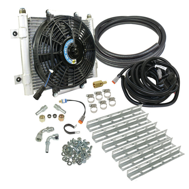 Xtrude Transmission Cooler with Fan Complete Kit for 5/16in Lines (Silverado/Sierra/Ford) BD Diesel