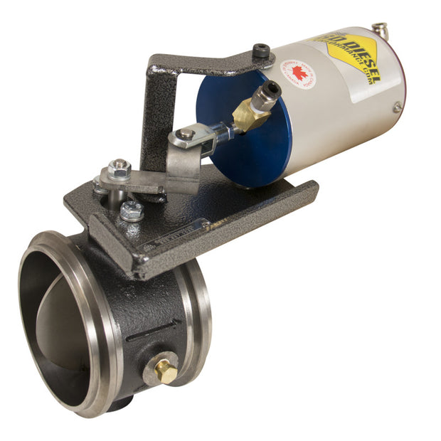 Exhaust Brake 1989-1998 Dodge 5.9L Cummins 60PSI no-APPS 4 Inch Remote Mount / Vacuum Actuated BD Diesel