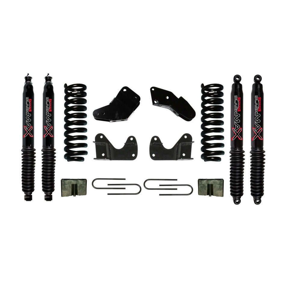 Ranger/B Series Suspension Lift Kit 83-97 Ranger 94-97 Mazda B Series w/Shock Black MAX Shocks 6 Inch Lift Incl. Front Coil Springs Hinge Brackets Radius Arm Bracket Rear U Bolt Kit Rear Block Skyjacker