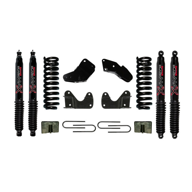 Ranger/B Series Suspension Lift Kit 83-97 Ranger 94-97 Mazda B Series w/Shock Black MAX Shocks 6 Inch Lift Incl. Front Coil Springs Hinge Brackets Radius Arm Bracket Rear U Bolt Kit Rear Block Skyjacker