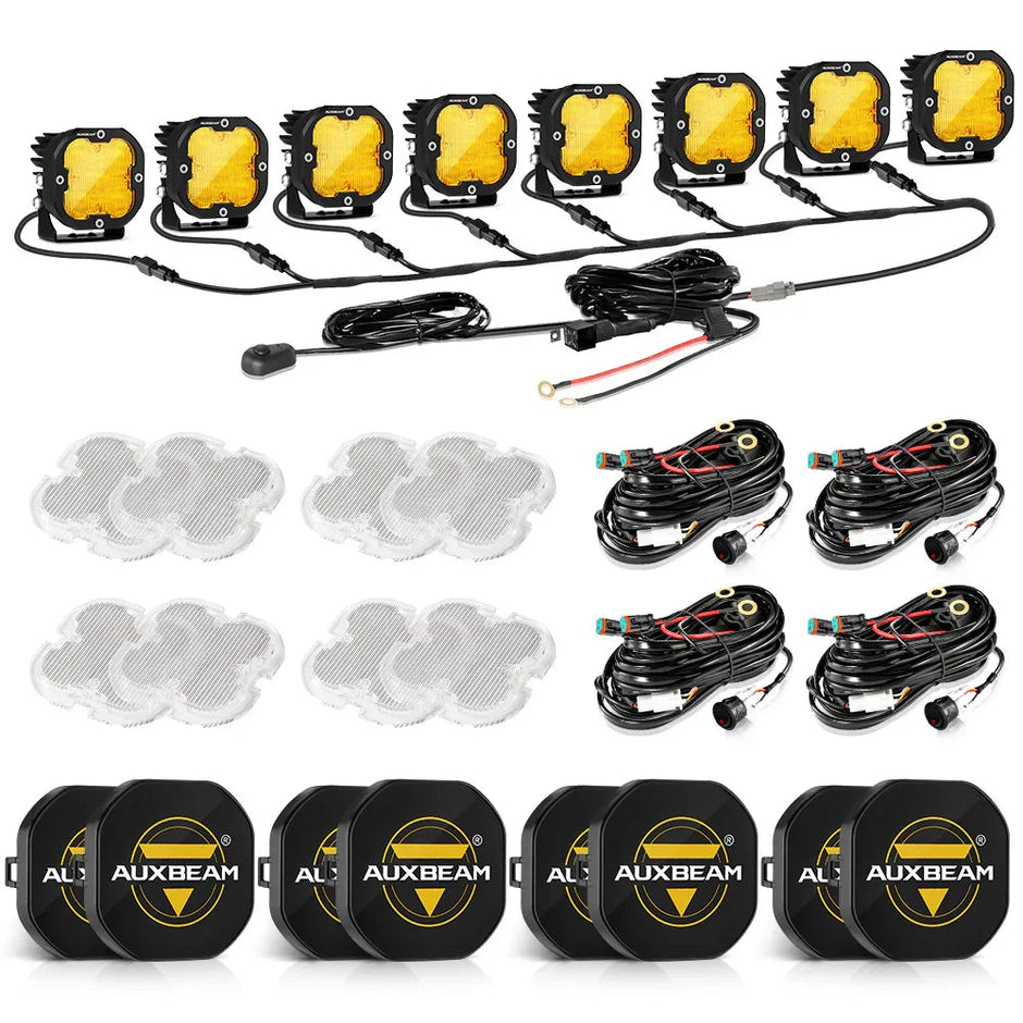 XP-ULTRA Series 3 Inch 80W Flood Beam LED Pods Amber&White Offroad Lights