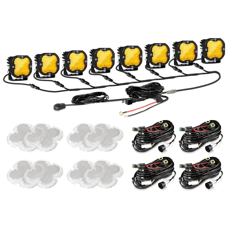 XP-ULTRA Series 3 Inch 80W Flood Beam LED Pods Amber&White Offroad Lights