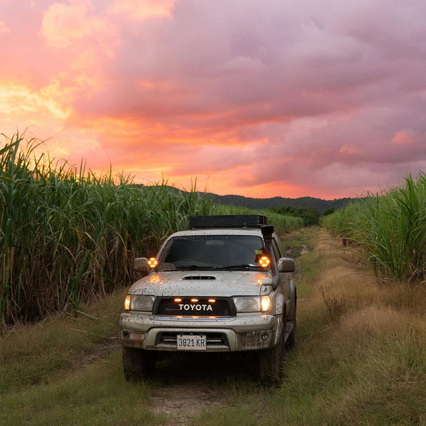 CUBE-Z Series 4 Inch Spot LED Pod Lights Off Road Lights with White DRL & Amber Turn Signal Lights