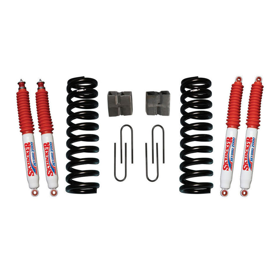 Bronco Suspension Lift Kit 75-77 Bronco w/Shock 5 Inch Lift Incl. Front Coil Springs Rear U Bolt Kit Rear Block Skyjacker