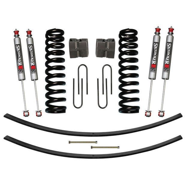 Suspension Lift Kit w/Shock M95 Performance Shocks 9 Inch Lift Incl. Front Coil Springs Rear Add-A-Leafs Rear U Bolt Kit Rear Block Skyjacker
