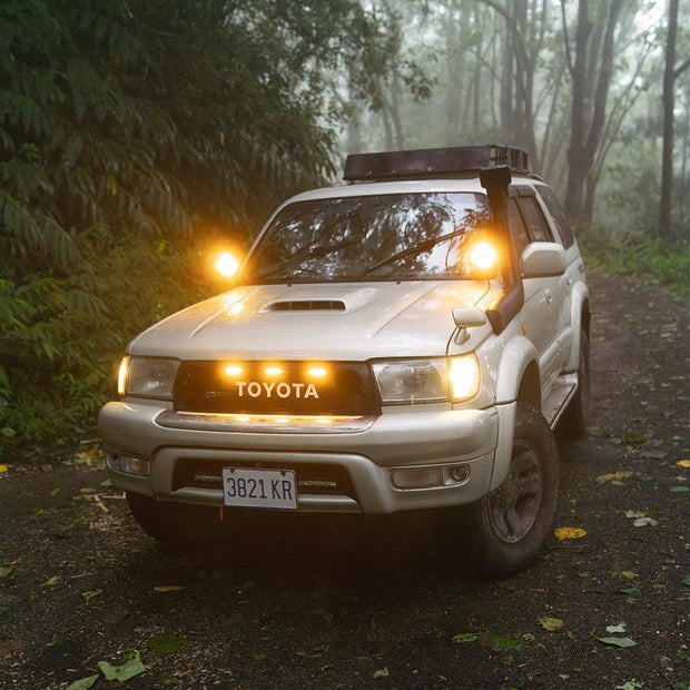 CUBE-Z Series 4 Inch Flood LED Pod Lights Off Road Lights with White DRL & Amber Turn Signal Lights