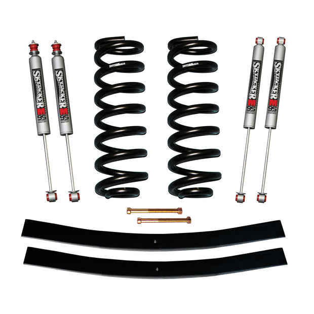 Suspension Lift Kit w/Shock M95 Performance Shocks 1.5-2 Inch Lift Incl. Front Coil Springs Rear Add-A-Leafs Skyjacker