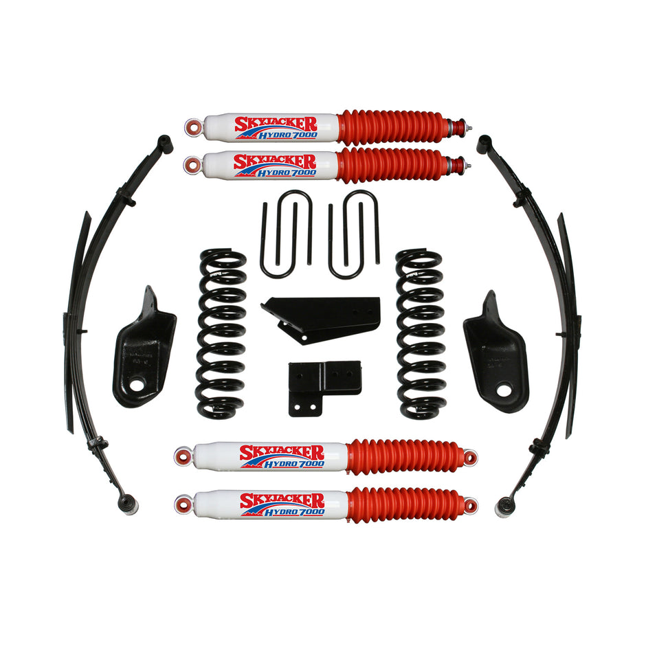 Suspension Lift Kit w/Shock 4 Inch Lift Incl. Front/Rear Springs Brackets Rear U Bolt Kit Skyjacker