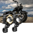 (2pcs/set)3 Inch Motorcycle LED Spotlight Bi-LED Projector Lens Headlight 120W Dual Color Switchback LED Work Light 3+5 Light Modes for Motorcycle SUV ATV Trucks(MT8S)