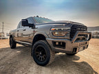 Maverick Pre Runner front bumper on a 2026 Ram 3500, shown in a custom ceramic colour (ships in black powder coat)