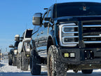 Maverick Grill Guard front bumper in black powder coat on a 2023+ Ford Super Duty