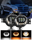 (2PCS/SET) LED FOG LIGHT ASSEMBLY W/ DRL+ TURN SIGNAL LIGHT FOR DODGE RAM 1500 2002-2008, DODGE RAM 2500/3500 2003-2009(BLACK)