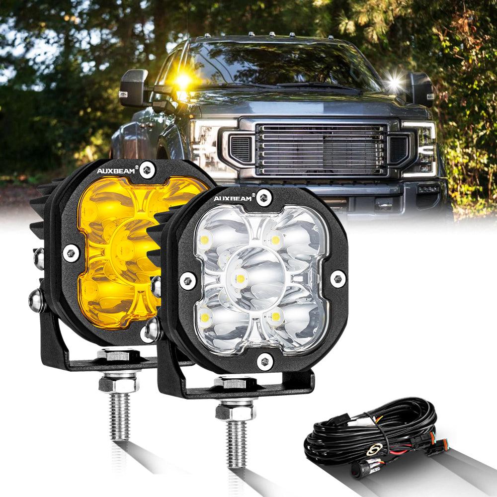 3 Inch 80W 9600LM LED Pods Lights White&Amber for FORD