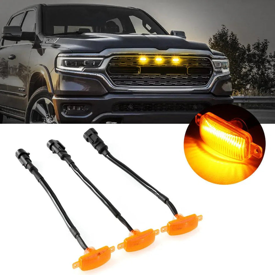 LED front grille lights amber shell for Dodge Ram 1500 2500 3500