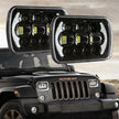 (2pcs/set) 130W 7x6 LED Headlight with DRL for Jeep Wrangler YJ XJ MJ/ Ford/ Savana/ Trucks Chrome)