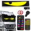 Single Pack Devil's Eye Atmosphere Light Flexible Programmable USB APP Control Car LED Screen 23.42x4.72in for Windshield Decoration