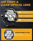 (2pcs/set)4.2 Inch Motorcycle Auxiliary LED Spotlight, 72W AX7 Series Dual Color Switchback Driving Fog Light with 3+4 Modes For Motorcycle Jeep SUV ATV Truck