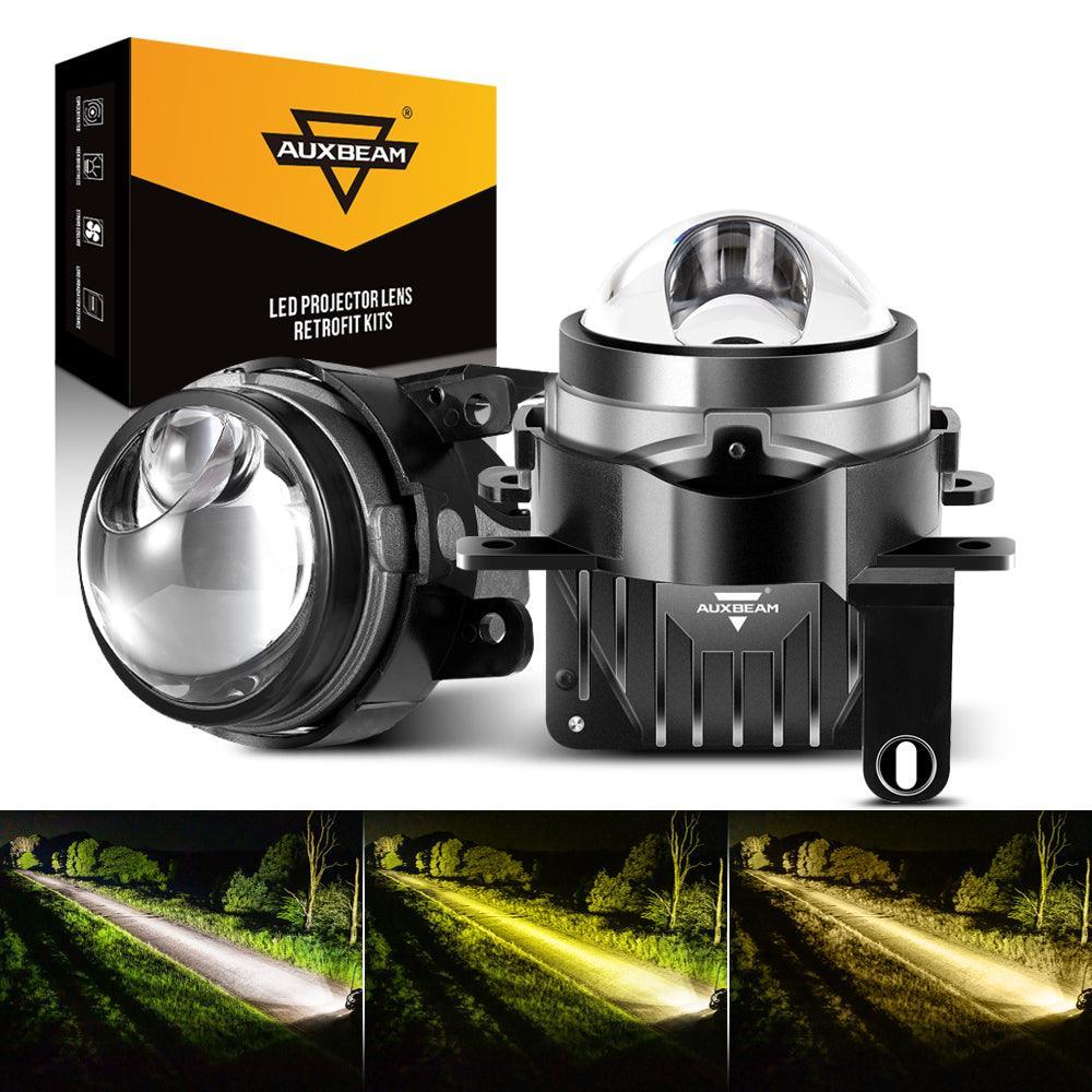 (2pcs/Set)3 Inch 104W Bi-LED Projector Lens Fog Light 3-Colors Switchback Hyperboid Lens Fog Light With High Beam Auxiliary