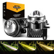 (2pcs/Set)3 Inch 104W Bi-LED Projector Lens Fog Light 3-Colors Switchback Hyperboid Lens Fog Light With High Beam Auxiliary
