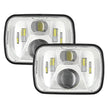 (2pcs/set) 110W 7x6 Black LED Headlights Hi-Lo Beam Headlamps