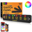 AS Series 6 Gang (AS-600) RGB Slim Switch Panel with APP&Remote Control, Toggle/ Momentary/ Pulsed Mode Supported(One-Sided Outlet)