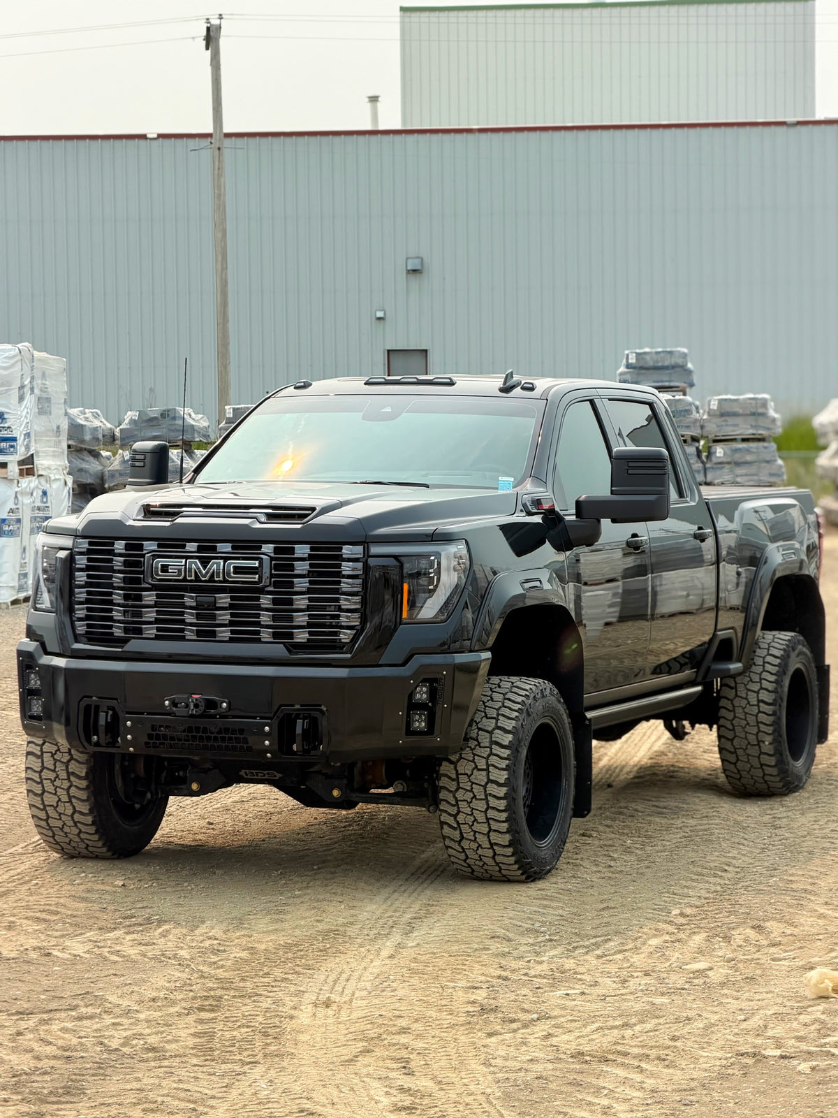 Maverick front base bumper on a 2024+ GMC Sierra HD in black powder coat