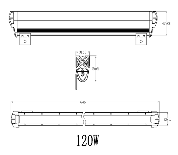 SLX 120W 25" Super Slim LED Light Bar – Suits Extreme Series Lower Cutout
