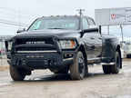Maverick front bumper with Pre Runner in black powder coat on a 2010-2018 Ram 3500 dually