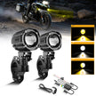 2 Inch Mini Dual-Color Motorcycle LED Spotlight, 120W MT1 Series Dual Color Switchback LED Auxiliary Light 3+3 Light Modes for Motorcycle SUV ATV Trucks | 2PCS/Set