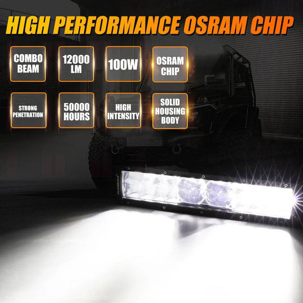 NEW 12"/22"/32"/42"/52" 5D-PRO Series Light Bars with DT Wiring Harness Kit For 2016 Ford F150
