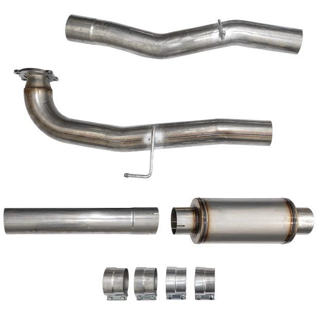 2017-2023 Duramax 4" SS CAT & DPF Race Pipe w/ Muffler (DDC-3GM17M)