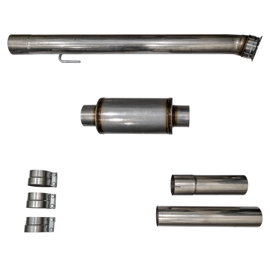 2019+ Cummins 4" SS CAT & DPF Delete Pipe w/ Muffler (DDC-3D19M)